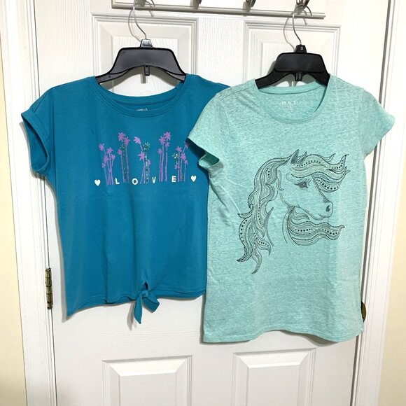 The Children's Place Other - Crazy 8 Children's Place Grils T-shirts Blue Green Size 14 Unicorn Short Sleeves